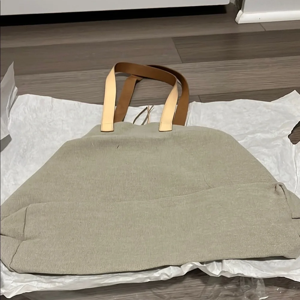 Lovestitch Elegant Cream and Tan Tote Bag